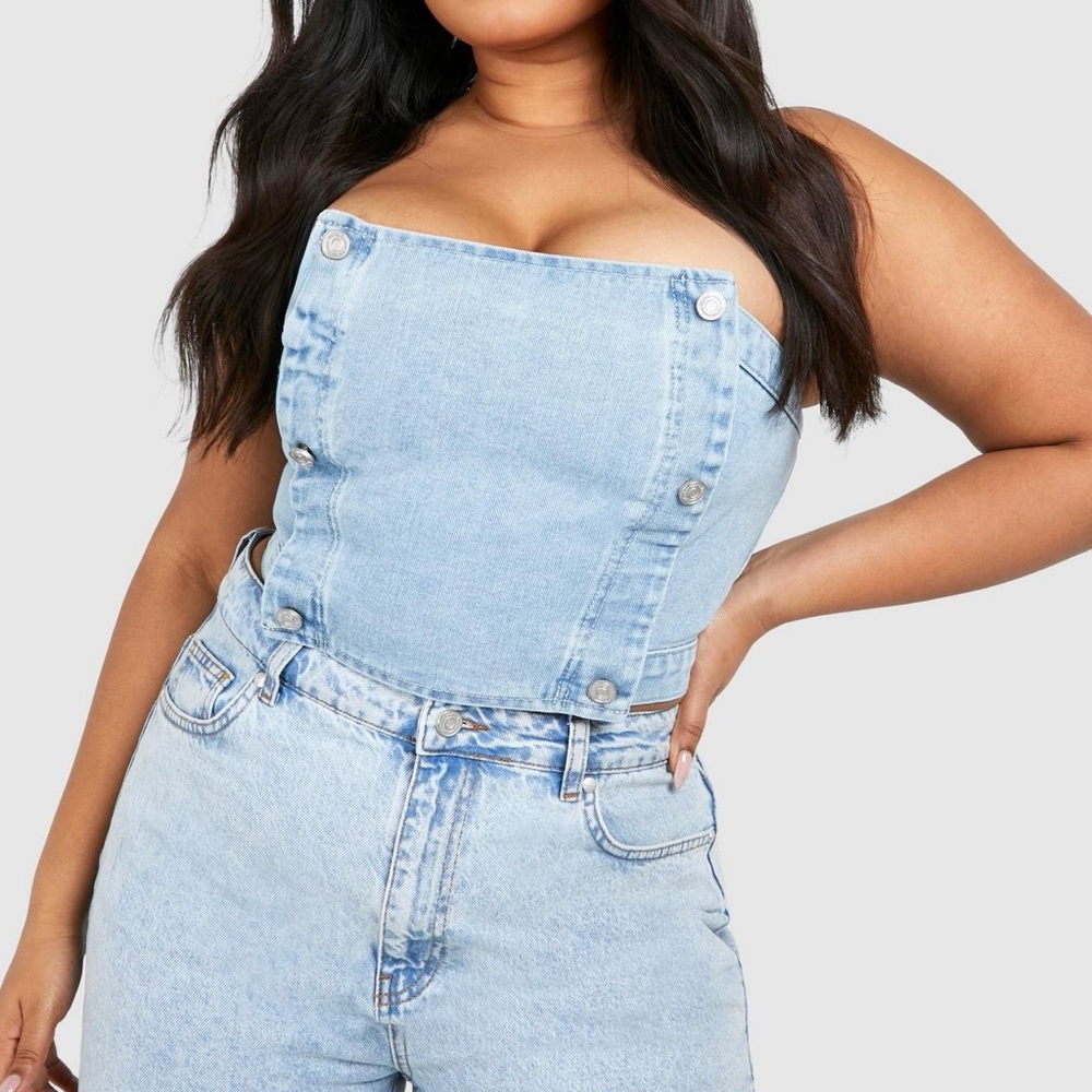 Women's Light Blue Denim Top